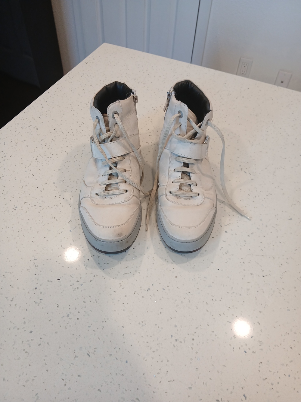 Salvatore Ferragamo Noe Leather High Top Men Shoes Sneakers 10 D $800